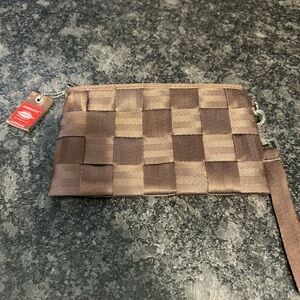 Elegant Brown Woven Clutch